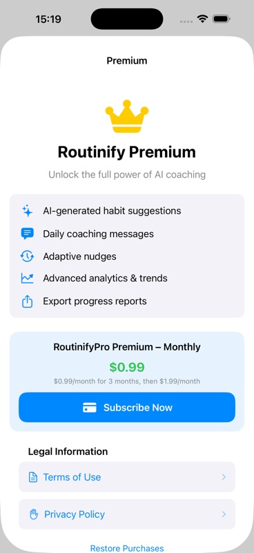 Routinify Premium